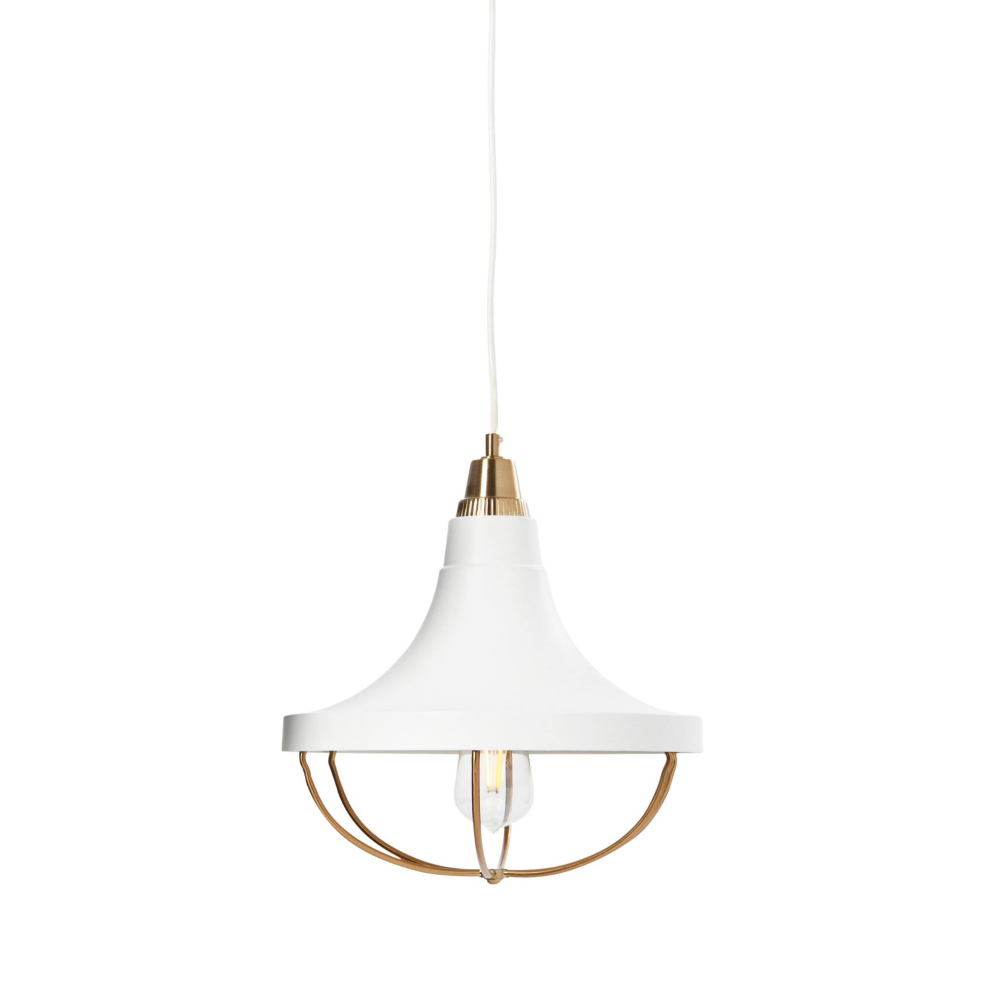 Hello Honey® Robert Stevenson Lighting Presley Caged Trumpet Metal Ceiling Light